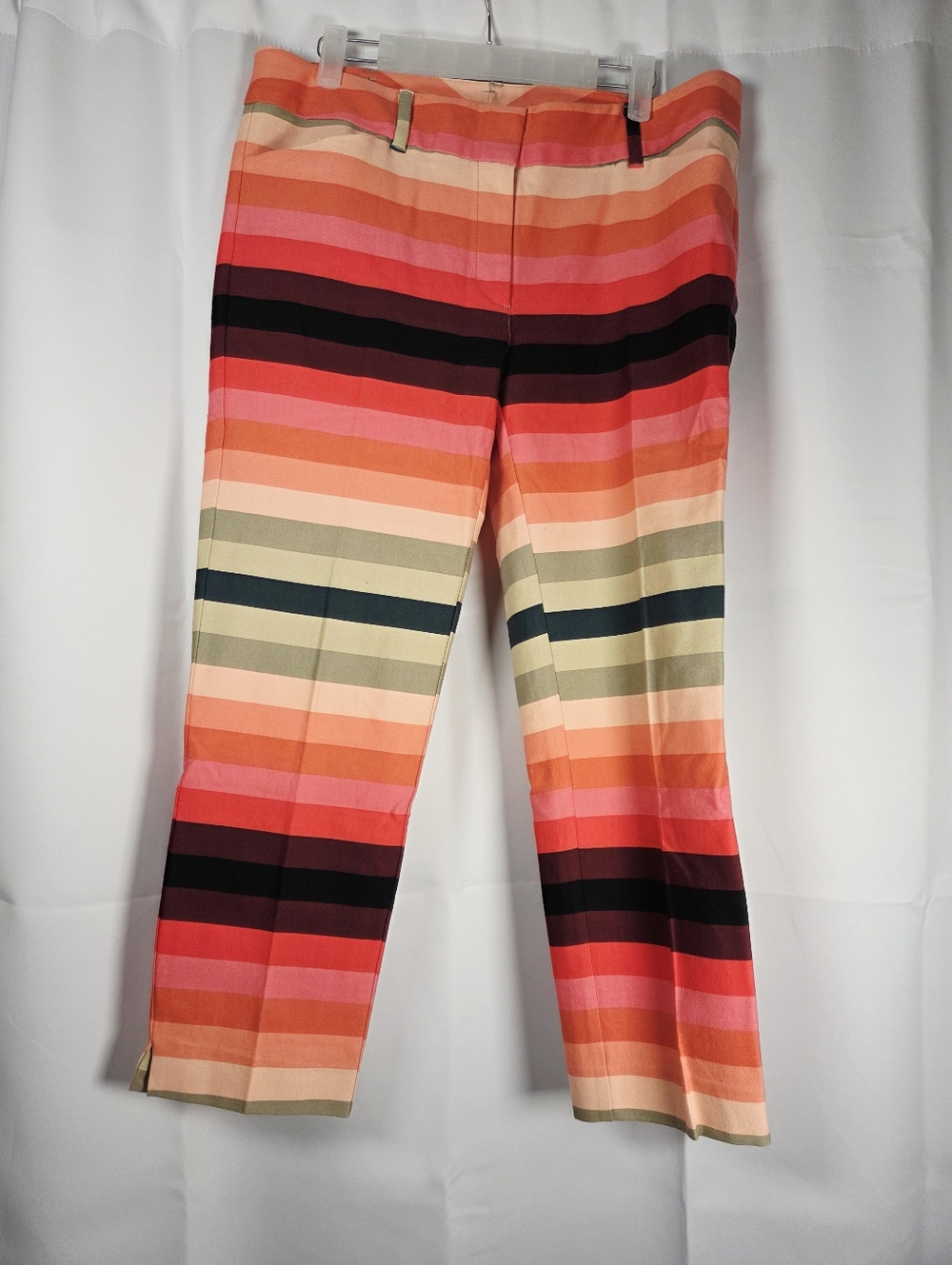New York & Co Stripe Crop Capri Pants Women's 10 Resortwear